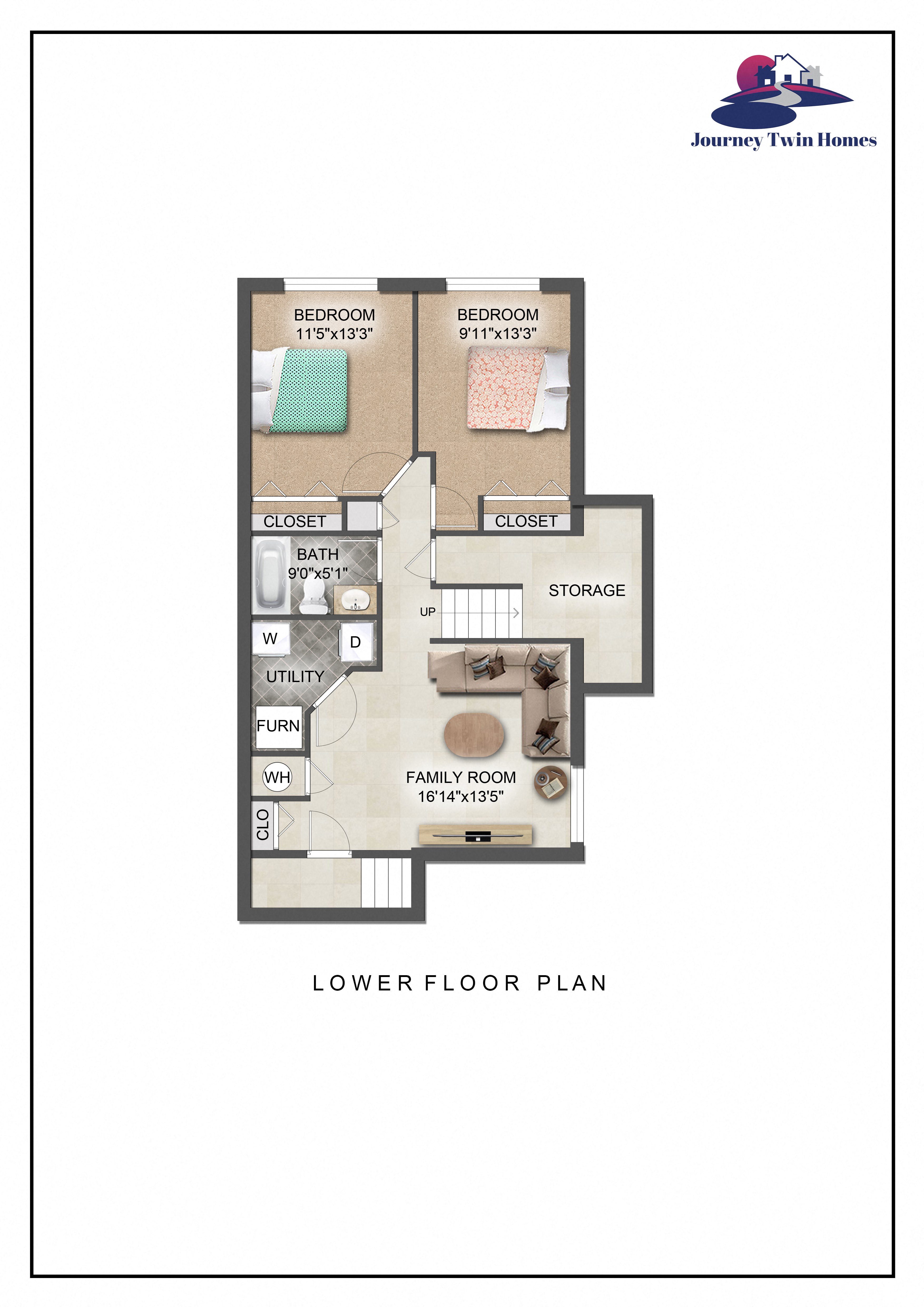 Lower level floor plan